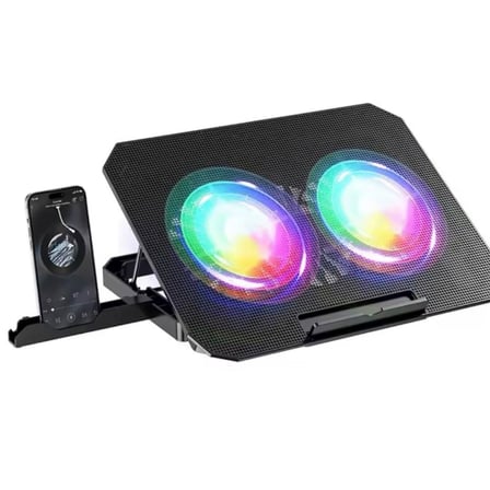 Ergonomik RGB Laptop Soğutucu 2 Fanlı Standlı Model