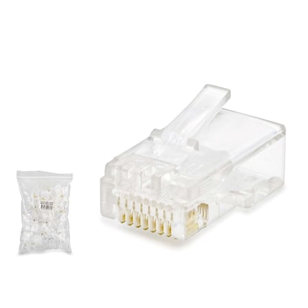 Şeffaf Cat5 RJ45 Konnektör 100'lü Paket