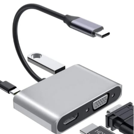 Kompakt 4K 4 İn 1 Bağlantı Adaptörü USB-C HDMI