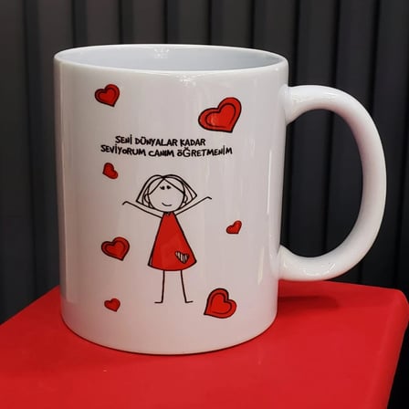 Özel Tasarım Öğretmen Kupa Bardak 8x10 cm Hediye
