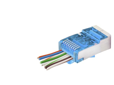 Mavi Metal Zırhlı RJ45 Konnektör Seti 100 Adet Plastik Kutu
