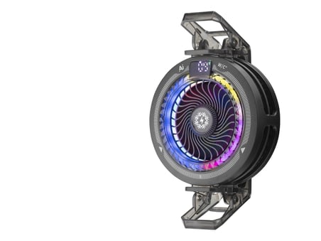 Siyah Rgb Telefon Soğutucu Fan ısı göstergeli mobil oyunlar için