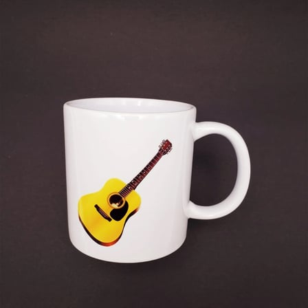 Vintage Tasarım Gitar Baskılı Kupa 8x10 cm