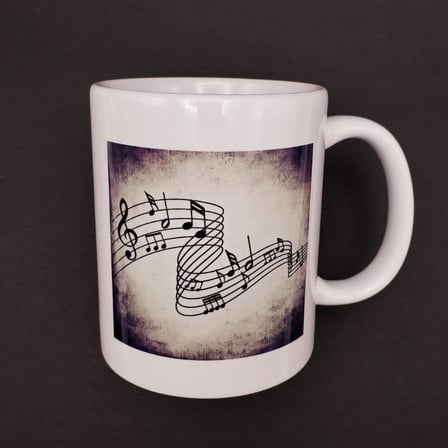 Temalı Seramik Kupa Bardak 8x10 cm (Müzik Model)