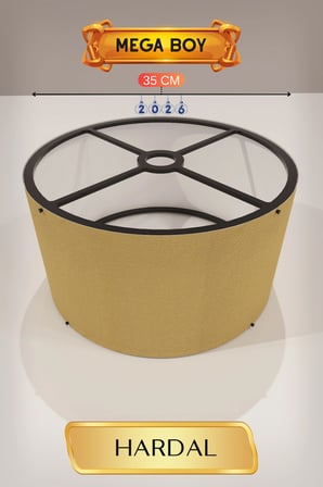 Şık Hardal Lambader Başlığı 35 cm Modern Tasarım