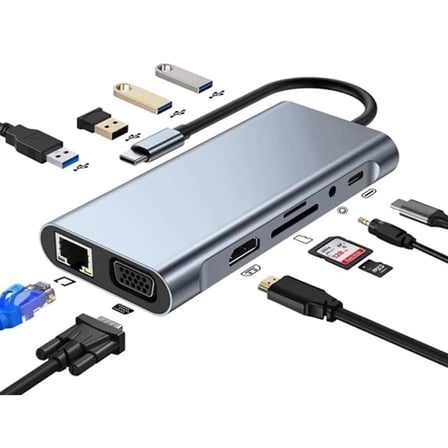 Çoklu Ekran Destekli Type-C 11 İn 1 Çevirici