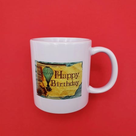 Vintage Tasarımlı Happy Birthday Kupa Bardak 8x10 cm