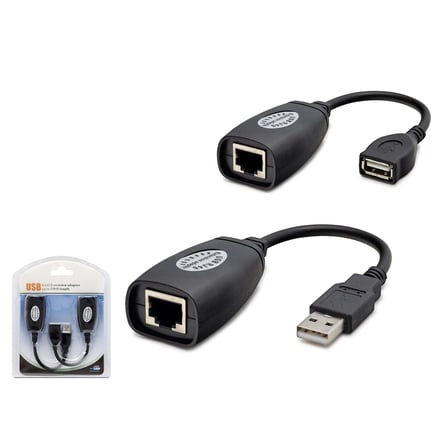 Kablolu Uzatıcı Seti 45 m USB RJ45 Siyah Renk