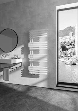 Warma Lolly Çelik Dizayn Havlupan 500x1200 Pütürlü Beyaz (RAL 9016)