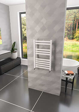 Warma Urla Çelik Dizayn Boyalı Havlupan 500x800 Beyaz (RAL 9016 Gloss 80)