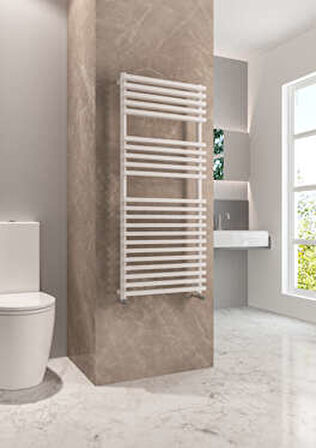 Warma Riva Çelik Dizayn Boyalı Havlupan 500x1200 Beyaz (RAL 9016 Gloss 80)