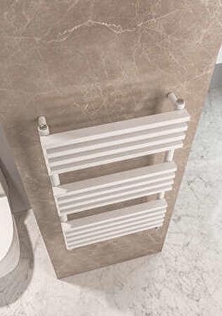 Warma Riva Çelik Dizayn Boyalı Havlupan 600x800 Beyaz (RAL 9016 Gloss 80)