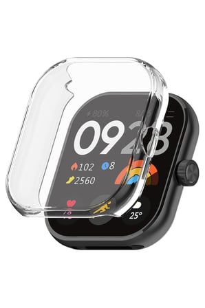Xiaomi Redmi Watch 4 Uyumlu Şeffaf Silikon Kasa ve Ekran Koruyucu