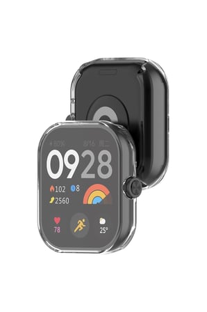 Xiaomi Redmi Watch 4 Uyumlu Şeffaf Silikon Kasa ve Ekran Koruyucu