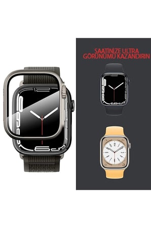 Watch 10. Nesil 42mm Uyumlu Ultra Görünümlü Kasa Ve Ekran Koruyucu Sert Pc Fit Kalıp