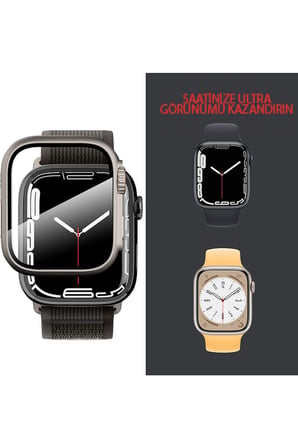Apple Watch 40 Mm Kasa Ve Ekran Koruyucu Watch Ultra Görünümlü Sert Pc Fit Kalıp Kordon