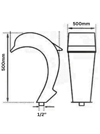 Watershut Havuz Tipi Yunus Şelale 500X500mm (Et Kalınlığı 1,5mm)