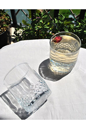 6'lı Cam Meşrubat Bardağı Su Kokteyl Bardak Soğuk Kahve Bardağı 340 ml-Wave