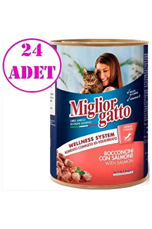 Miglior Gatto Somonlu Konserve Yetişkin Kedi Maması 24 x 405 G