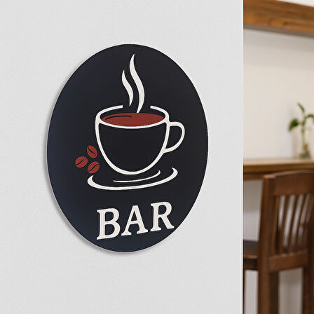 Dekoratif “Bar” Temalı Ahşap Duvar Tablosu