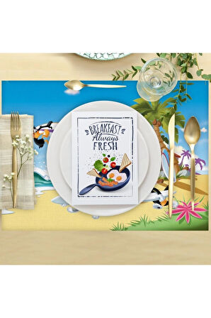 Looney Tunes Team Kumaş Amerikan Servis 4'lü Set 35x50cm (warner Bros Lisanslı Ürün, Keten Kumaş)