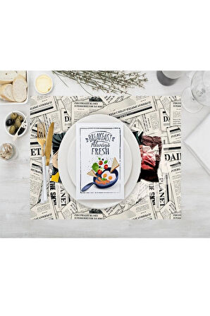 Superman Kumaş Amerikan Servis 4'lü Set 35x50cm (warner Bros Lisanslı Ürün, Keten Kumaş)