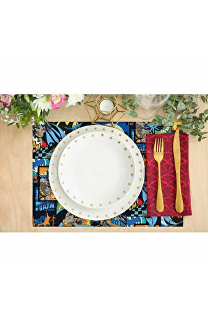 The Batman Kumaş Amerikan Servis 4'lü Set 35x50cm (warner Bros Lisanslı Ürün, Keten Kumaş)