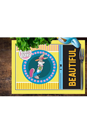 Tweety Teams Kumaş Amerikan Servis 4'lü Set 35x50cm (warner Bros Lisanslı Ürün, Keten Kumaş)