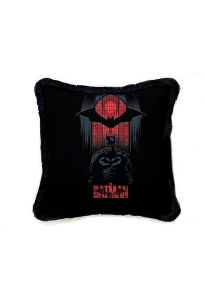 Black The Batman Kadife Yastık (warner Bros Lisanslı, Uluslararası Yıkama Ve Solmama Sertifikası)