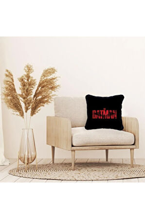 Black The Batman Kadife Yastık (warner Bros Lisanslı, Uluslararası Yıkama Ve Solmama Sertifikası)