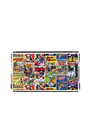 Justice League Pleksi Tepsi - 40x24 cm (Warner Bros Lisanslı Üründür)