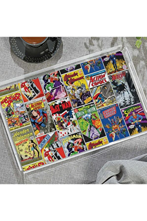 Justice League Pleksi Tepsi - 40x24 cm (Warner Bros Lisanslı Üründür)