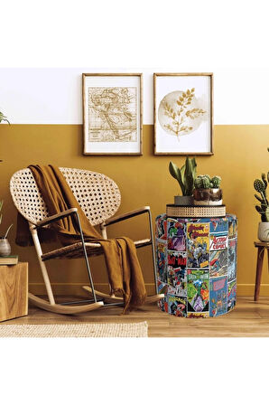 Justice League Puf (Warner Bros Lisanslı Ürün, Süet Kumaş, Uluslararası Solmama Sertifikası)