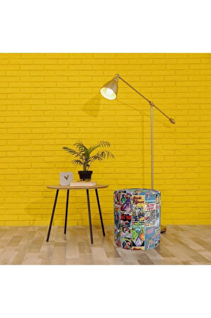 Justice League Puf (Warner Bros Lisanslı Ürün, Süet Kumaş, Uluslararası Solmama Sertifikası)