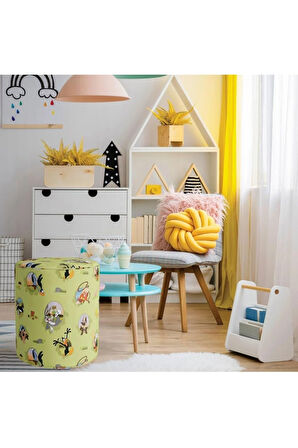 Looney Tunes Puf (Warner Bros Lisanslı Ürün, Süet Kumaş, Uluslararası Solmama Sertifikası)