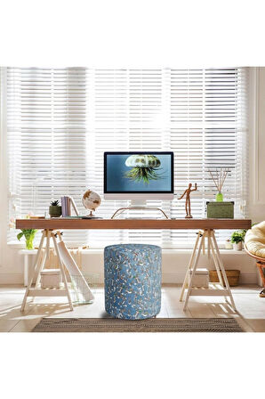 Mavi Bugs Bunny Puf (Warner Bros Lisanslı Ürün, Süet Kumaş, Uluslararası Solmama Sertifikası)