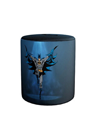 Navy Blue Batman Puf (Warner Bros Lisanslı Ürün, Süet Kumaş, Uluslararası Solmama Sertifikası)