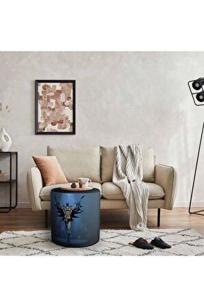 Navy Blue Batman Puf (Warner Bros Lisanslı Ürün, Süet Kumaş, Uluslararası Solmama Sertifikası)