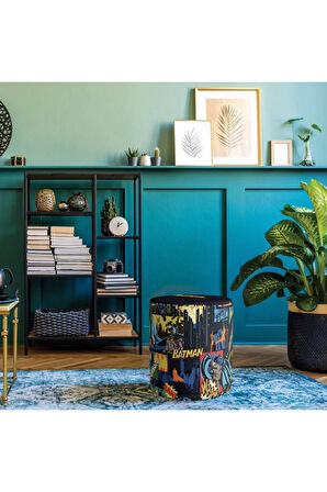 The Batman Puf (Warner Bros Lisanslı Ürün, Süet Kumaş, Uluslararası Solmama Sertifikası)