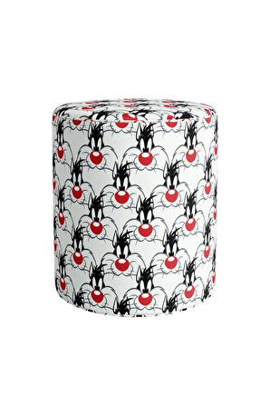 The Sylvester Puf (Warner Bros Lisanslı Ürün, Süet Kumaş, Uluslararası Solmama Sertifikası)