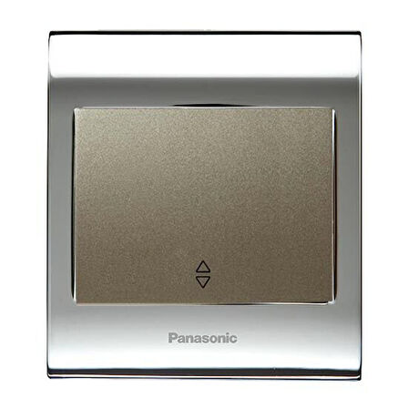Viko Panasonic Thea Blu Vavian Anahtar, Çerçeve Chrome+Beyaz, Kapak Dore
