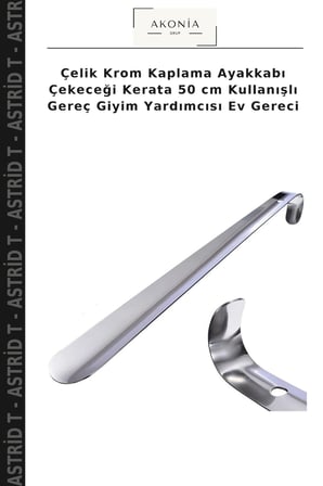 Çelik Krom Kaplama Ayakkabı Çekeceği Kerata 50 cm Kullanışlı Gereç Giyim Yardımcısı Ev Gereci