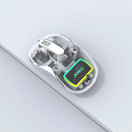 Kablosuz Şeffaf Mouse Bluetooth Bağlantı Mouse Usb Bağlantı veya Type-C Yeni Nesil Bağlantı Beyaz 