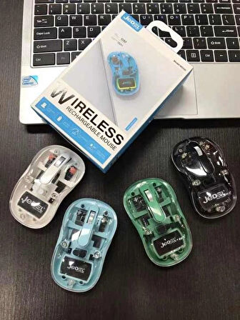 Kablosuz Şeffaf Mouse Bluetooth Bağlantı Mouse Usb Bağlantı veya Type-C Yeni Nesil Bağlantı Beyaz 
