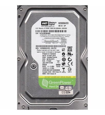 WD 3.5" 500GB GREEN WD5000AVCS 5400RPM 16MB SATA-3 Güvenlik Diski Poşetsiz