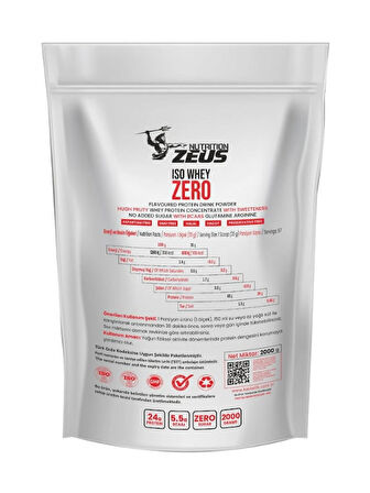 Zeus Nutrıtıon Iso Whey Zero Protein Tozu 2000Gr-Bisküvi Aromalı