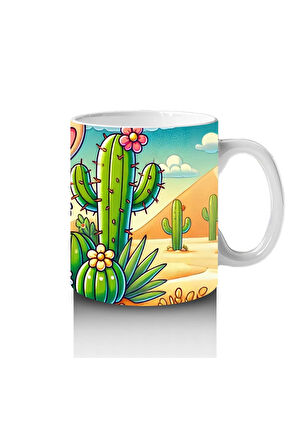 Çocuklara Sütü Sevdiren Dondurma Yiyen Sevimli Tavşan Desenli Kupa Bardak