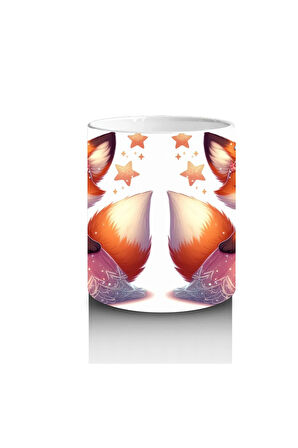 Çocuklara Sütü Sevdiren Sihirli Elbiseli Prenses Tilki Desenli Kupa Bardak