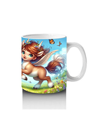 Çocuklara Sütü Sevdiren Sevimli Kanatlı Pony Kupa Bardak