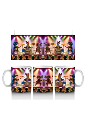 Çocuklara Sütü Sevdiren Dino Rock Konseri Kupa Bardak